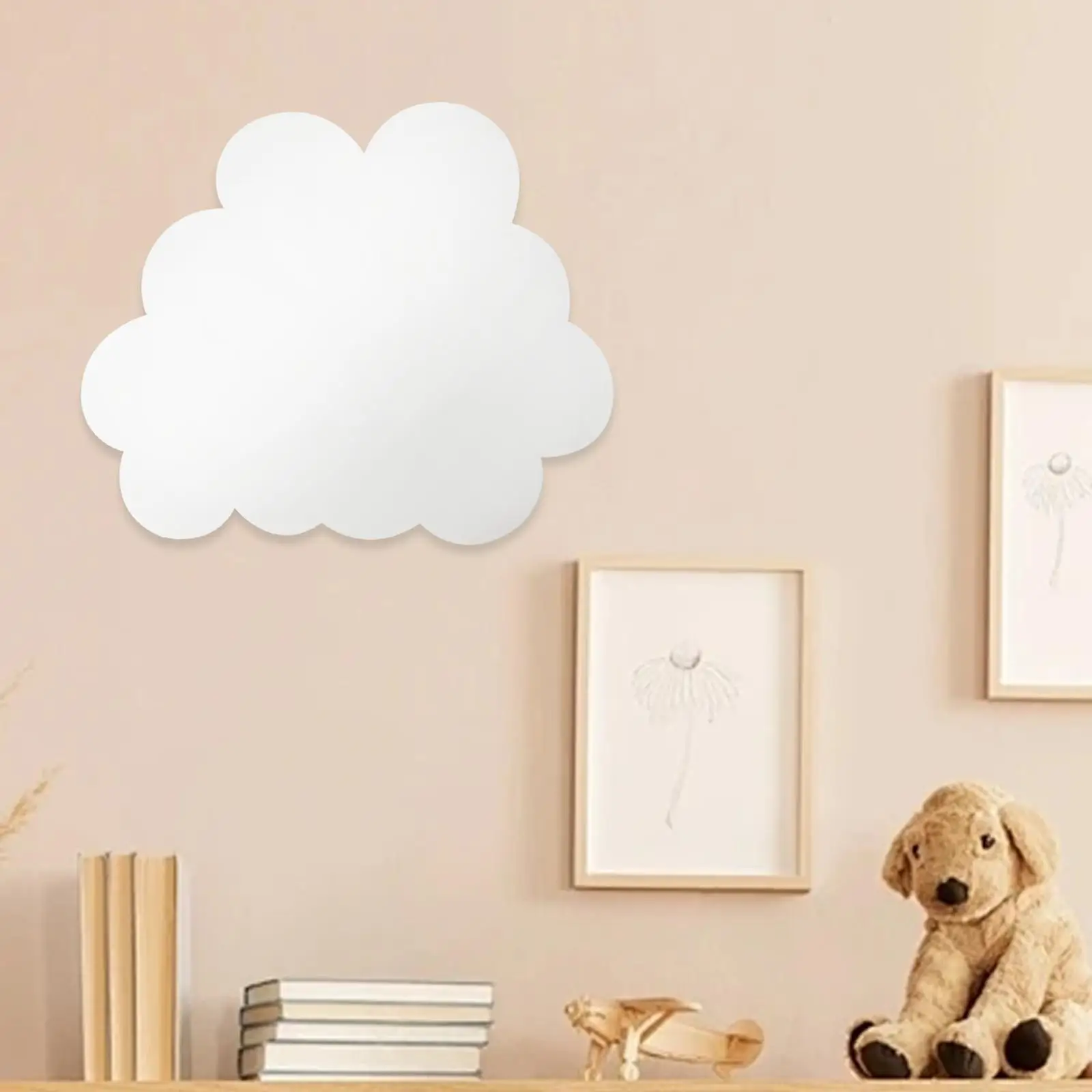 

Wall Mirror Dormitory Nursery Decor Compact Acrylic Lightweight Bedroom Cute