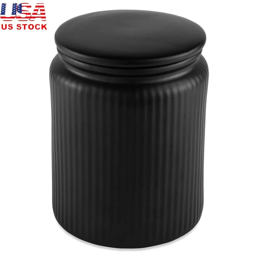 

Большая керамическая кухонная банка для хранения, герметичный ребристый контейнер для хранения продуктов, кофе, чай, сахарные закуски, организация столешницы