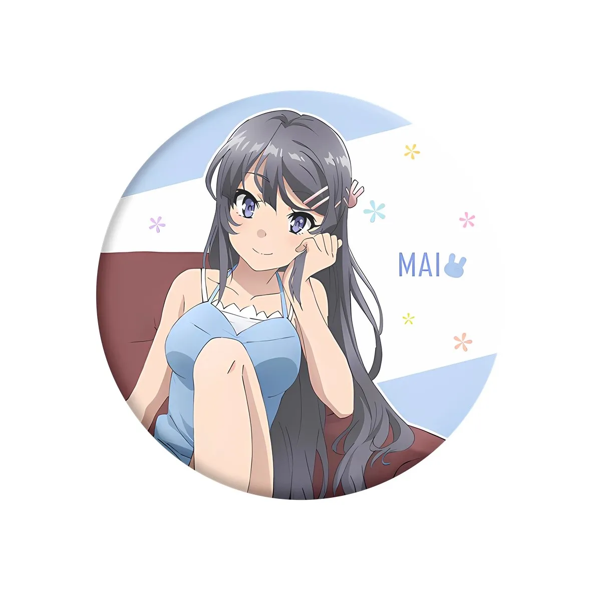 58 مللي متر أنيمي الوغد لا يحلم فتاة حلم ساكوراجيما ماي تأثيري زي شارة دبوس SPTE صفيح بروش الدعامة جيلف #5