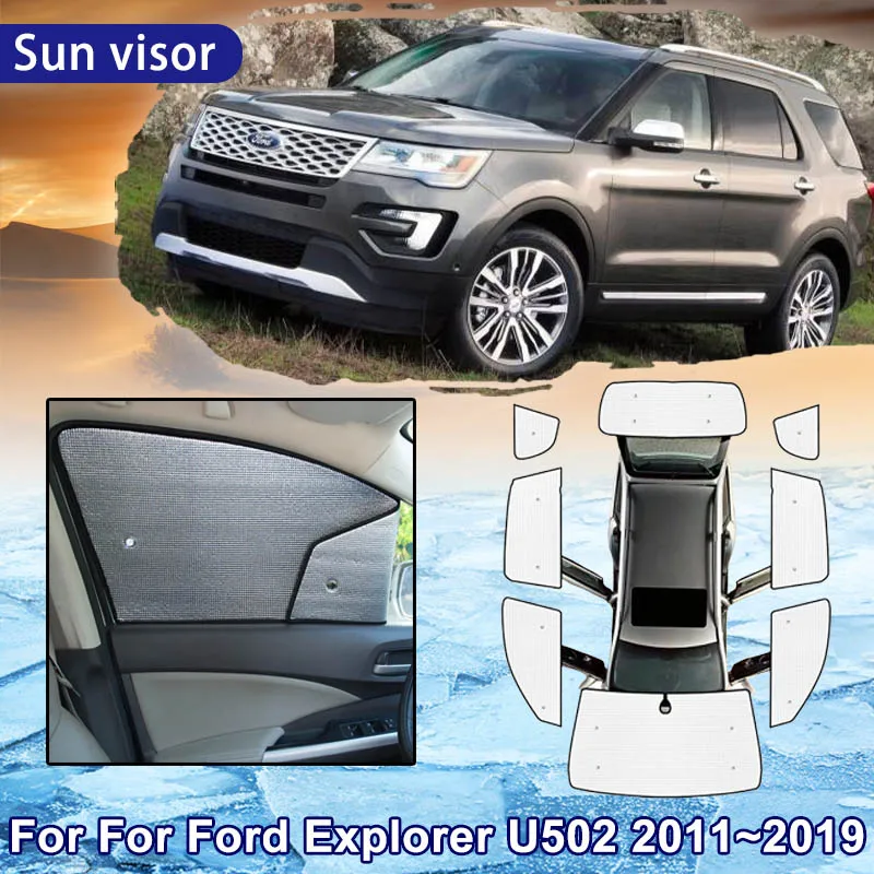 Car Sun Shade For Ford Explorer U502 2011~2019 2014 2016 MK5 Car Full Coverage Sunshade Windshield Side Window Sunshade Cooling