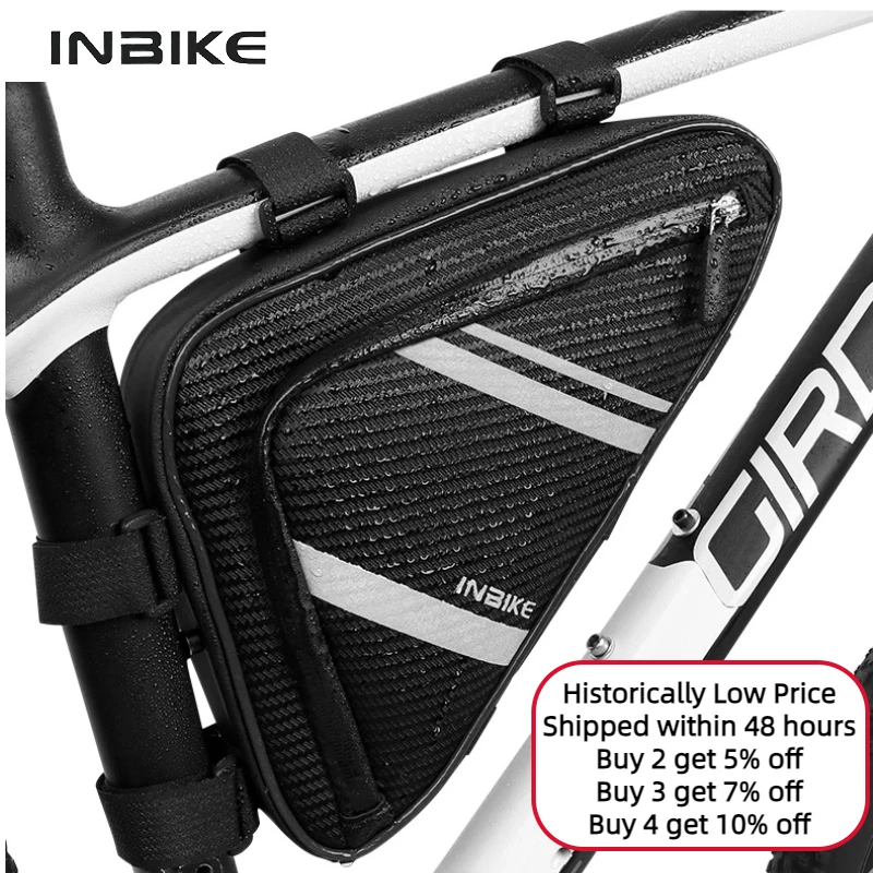 INBIKE Cycling Bike Bag Triangle Stable Bike Accessories Bicycle Bag High Capacity Beam Package Reflective