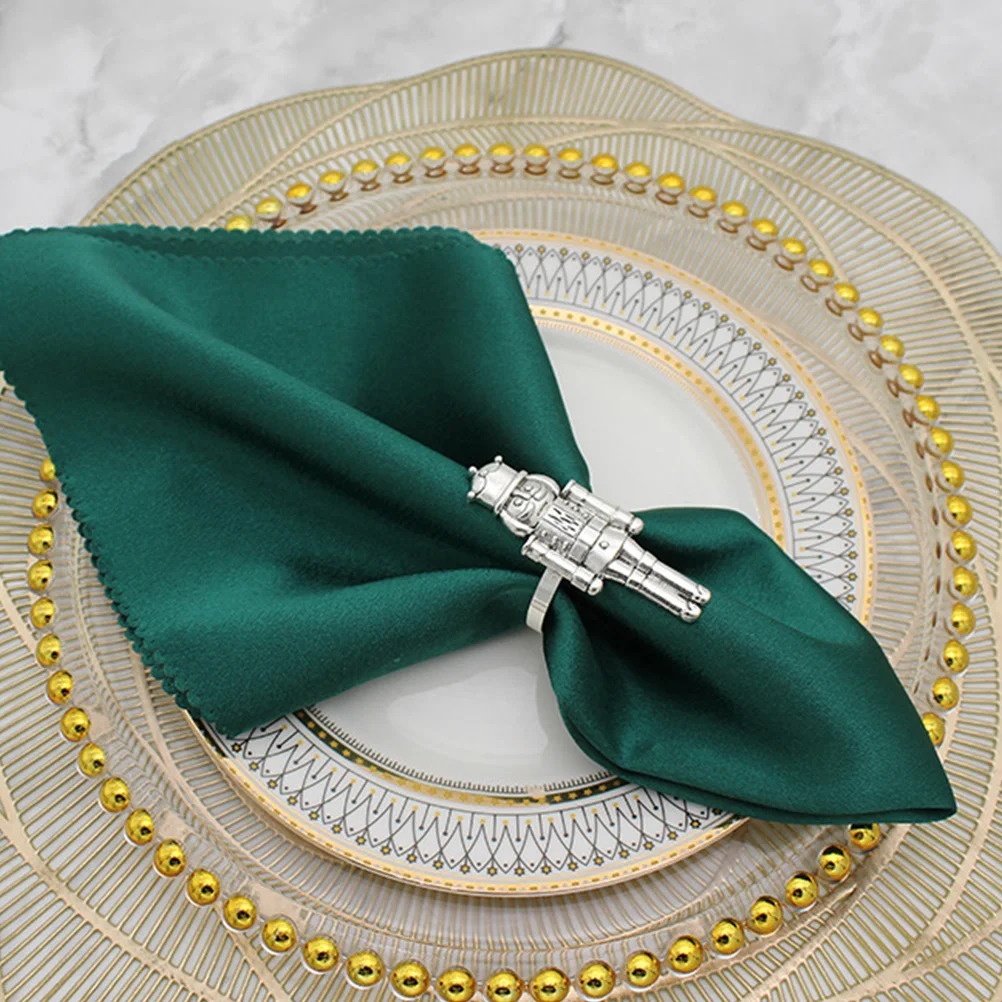 

Napkin Soldier Hotel Holders Banquet Rings Nutcracker Buckle Dining Table Napkins Christmas for