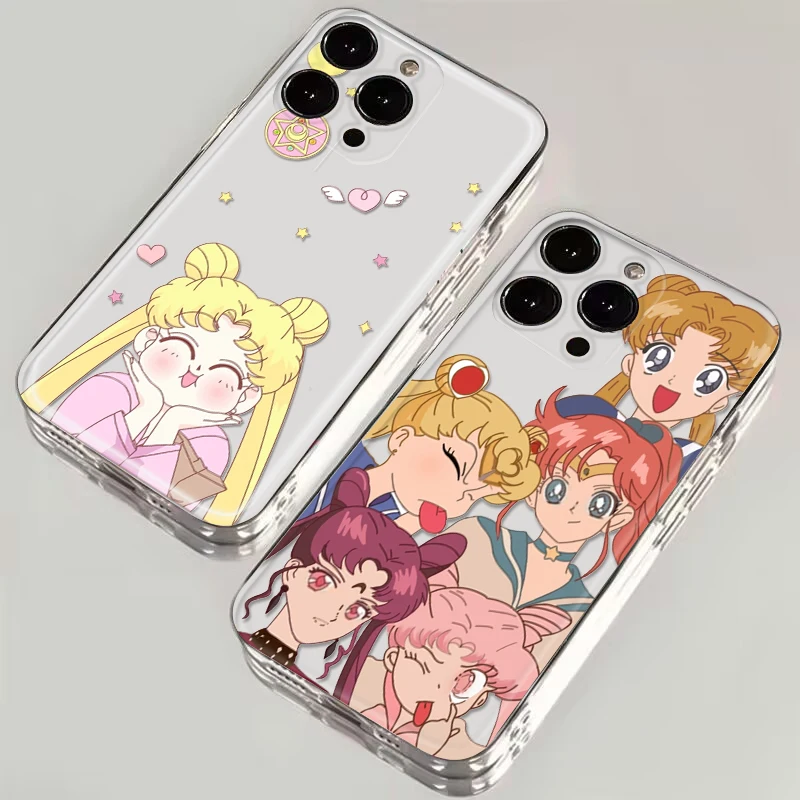 S-Sailor M-Moon cute Soft Case for Redmi Note 11S 10 9 POWER Xiaomi Mi 10T 11 11T Pro F1 A3 Poco M3 M4 X3 NFC M6 F6 X6 C65