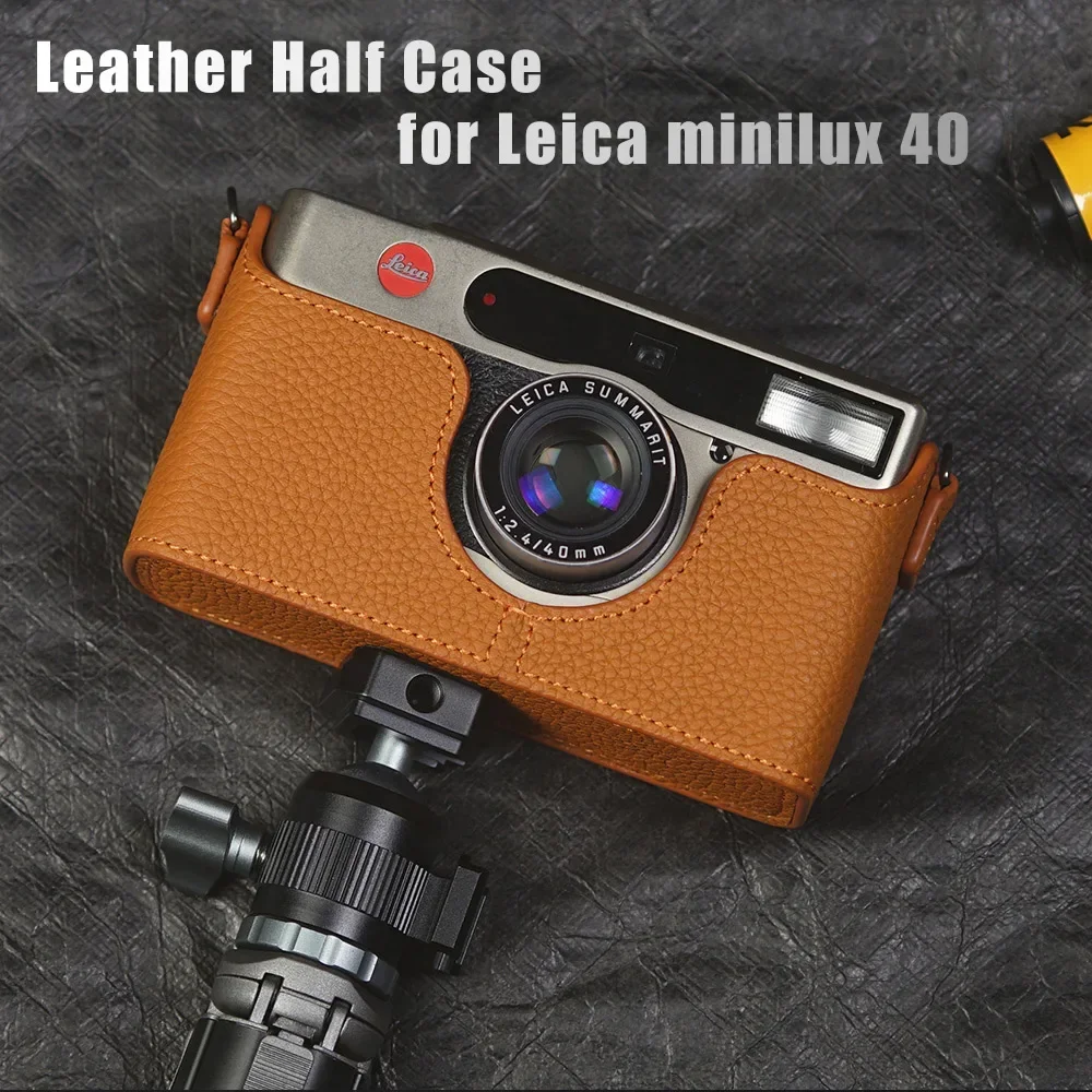 For Leica Minilux Case Camera Bag Leather Half Case Camera Genuine Leather Bag Case Handmade Half Case Photography Accessories