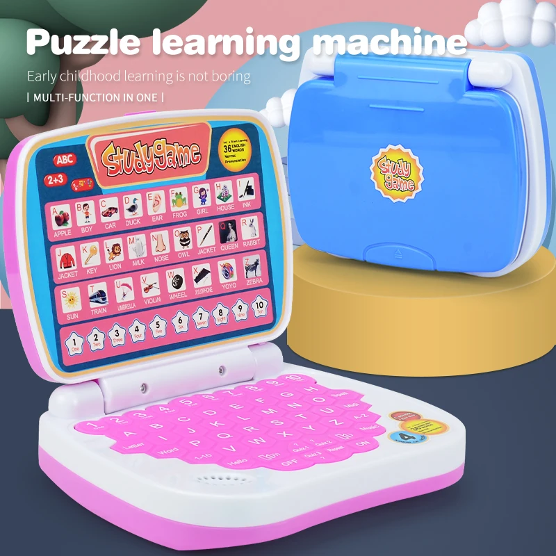 子供のための英語学習小さなラップトップおもちゃ。Aphabet abc.numbers.words.spelling.maths.music用の男の子と女の子のコンピューター