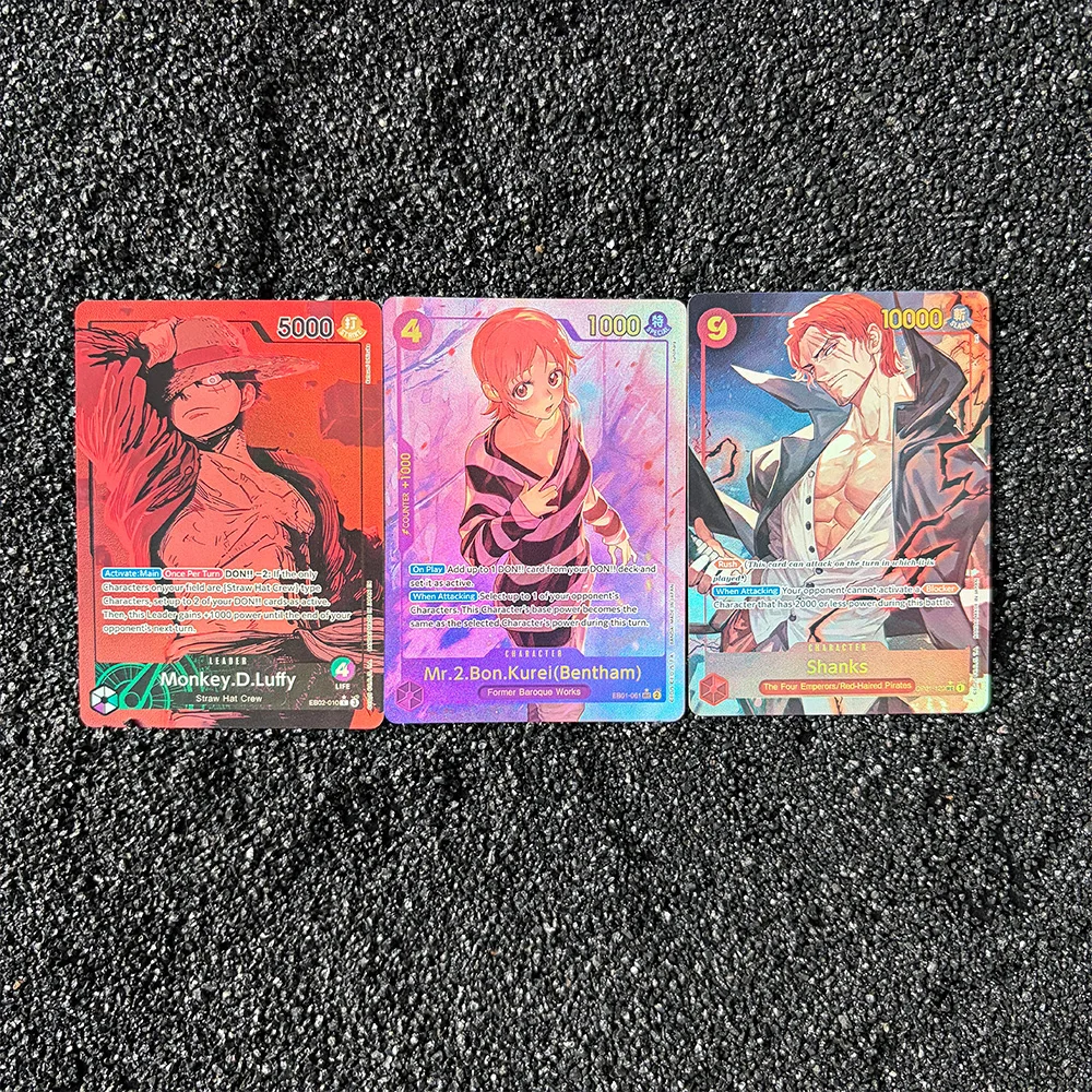 

Карта OPCG DIY: Сделанная своими руками одиночная английская аниме-карта (Д. Луффи, Шанкс, Бентхэм). Высококачественная реплика. Флеш-карта. Подарок.