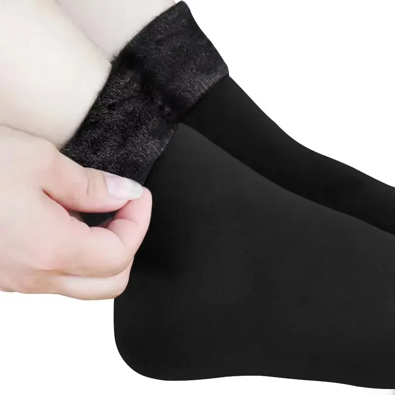 1/2/4pairs Winter Warm Socks Soft Thicken Thermal Plush Socks Solid Color Velvet Wool Snow Boots Floor Socking