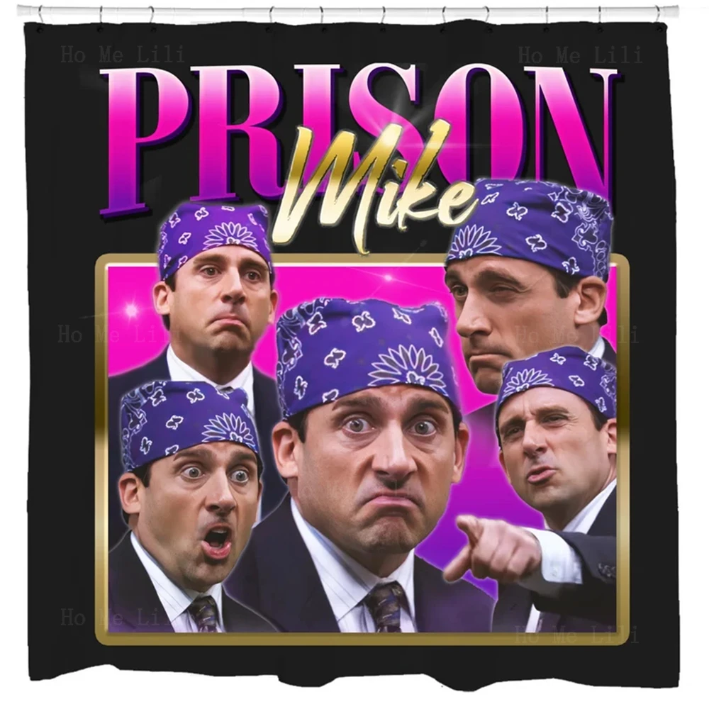 Prison Mike The Office Tv Series Steve Carell Michael Biatch Jim Pam Dwight Mike Homage Shower Curtain