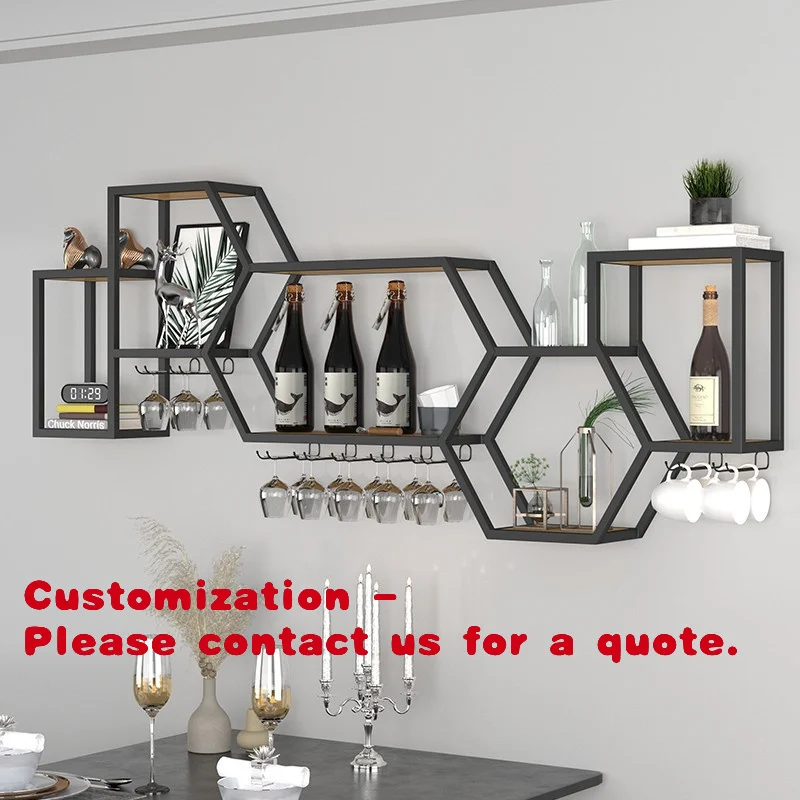 

Customize.Wine Rack Storage Rack Restaurant Wall Display Rack Iron Art Wall Red Wine Rack Hanging Wall Home Wine Cabine