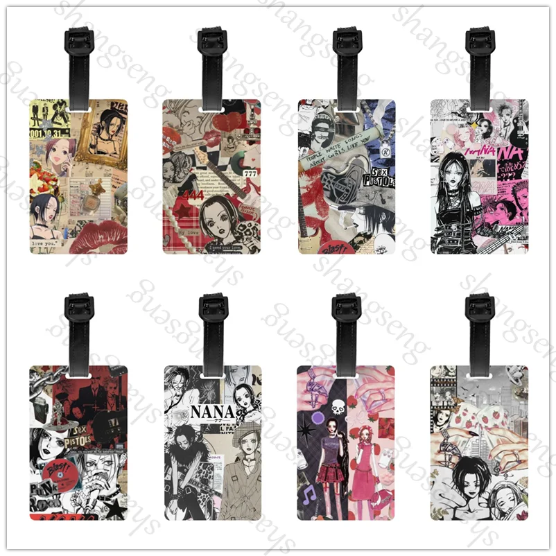 

1pcs Security Luggage Tag PVC Suitcase Label Business Card Holder/Travel Document Label Tie-dyed NANA Anime