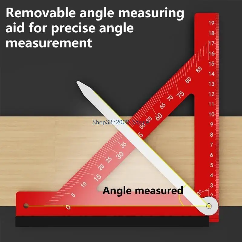 Aluminum Right Angled Ruler 90 Degree Layout Thickened Triangles Ruler Square Measuring Tool for Building Woodworking