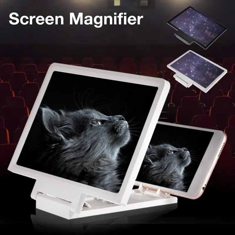 Foldable Phone Screen Magnifier Phone Holder Eye Protection Display 3D Video Amplifier Folding Enlarged Expander For Phone