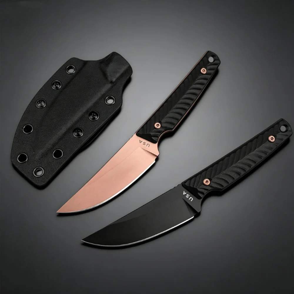 

Portable Full Tang Straight Knife with Sheath 8Cr13MoV stainless steel blade and G10 handle Ideal for EDC and Outdoor Activities