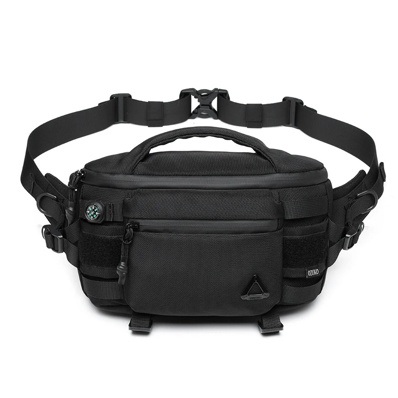 OZUKO tactical waist bag sports shoulder bag men's waterproof high-end riding multifunctional crossbody bag