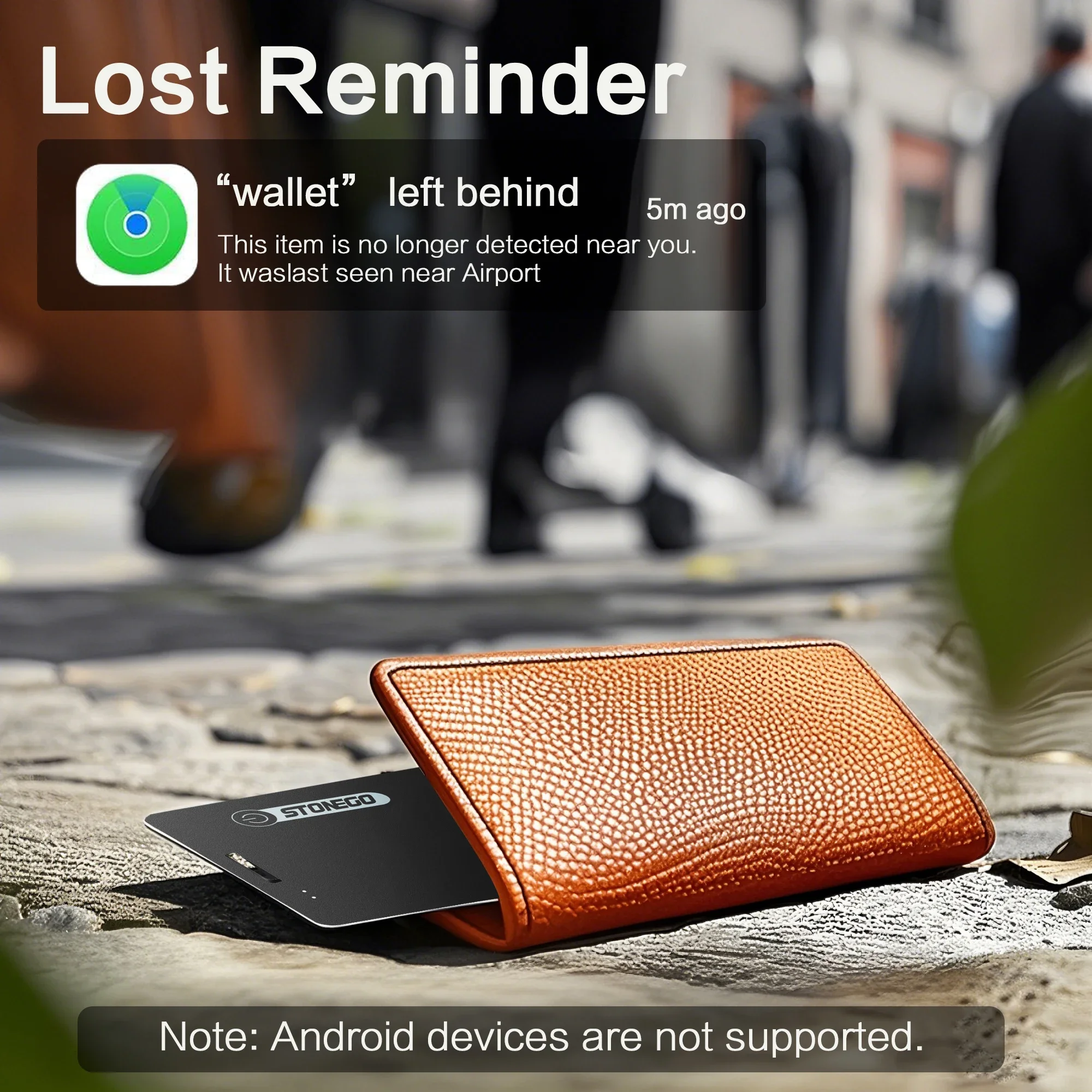 STONEGO Wallet Anti-loss Card Location Tracking Smart Tag iPhone Find My Bluetooth Device Ultra-thin Card Wireless Charge IP68 image 2