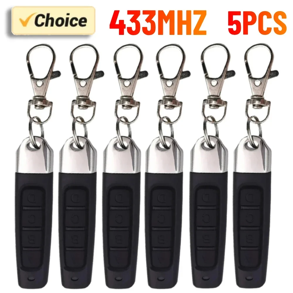 1-5PCS 433MHZ Remote Control Garage Gate Door Opener Remote Control Duplicator Clone Learning Rolling Code 4 Keys Transmitter