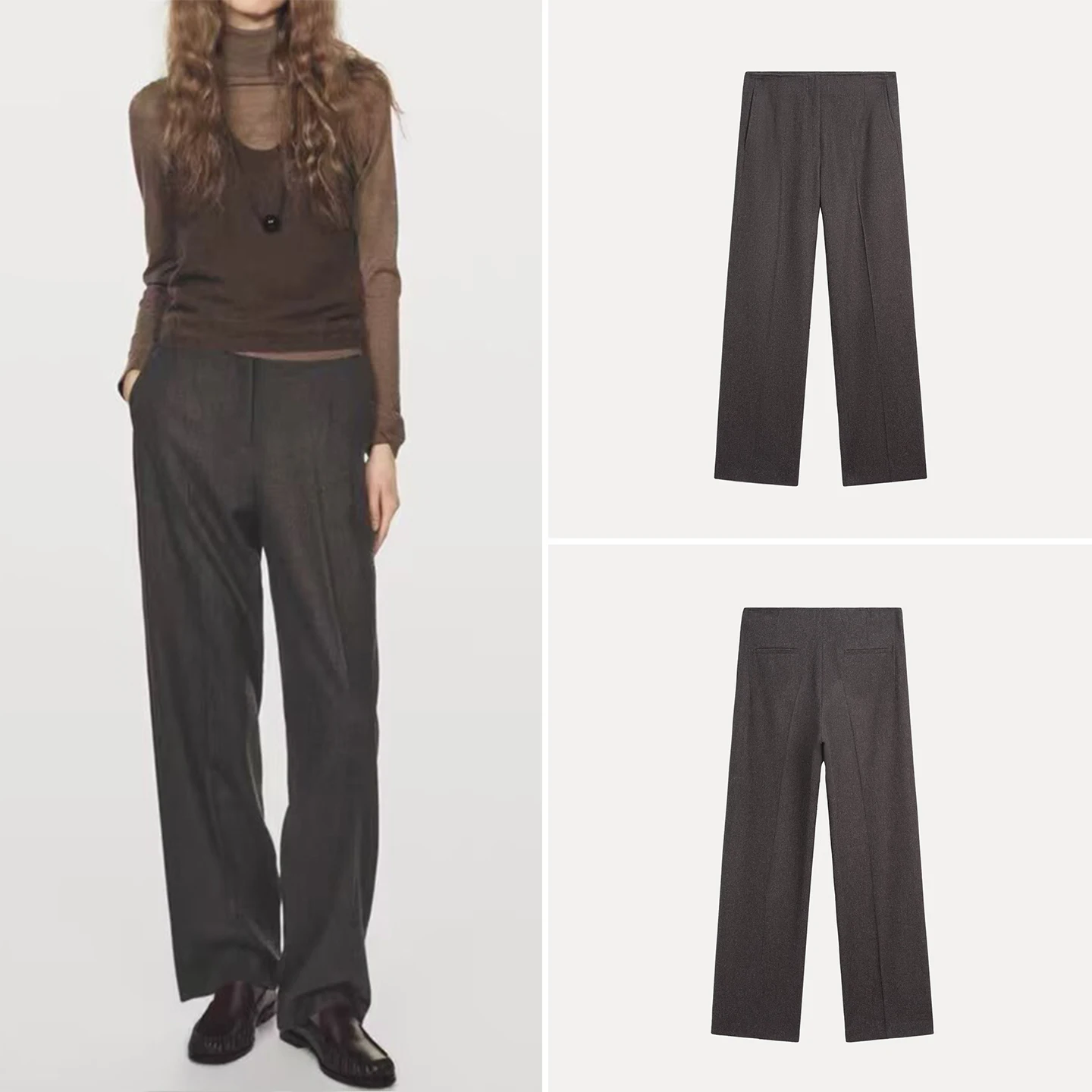 

2025 Winter New Sle Women's Faion Personali Commute Versatile Straight Leg West Pants High Waist Long Pants for Girls