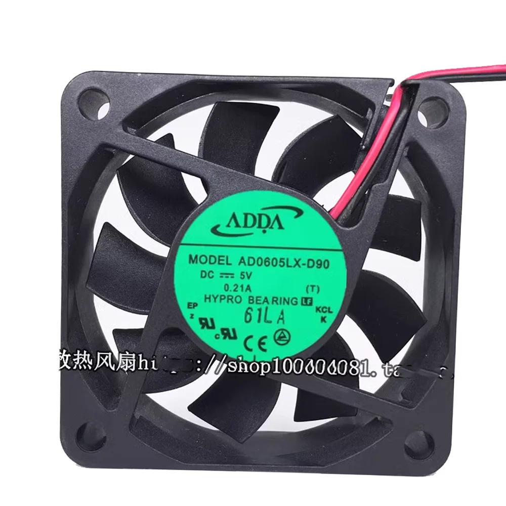 สำหรับ ADDA AD0605LX-D90 DC 5V 0.21A ขั้วต่อ2-PIN 70มม. 60x60x15มม. พัดลมทำความเย็นเซิร์ฟเวอร์สี่เหลี่ยม