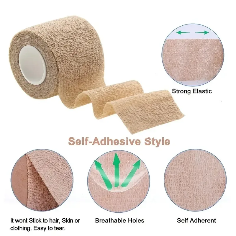 

1 Roll Nonwovens Bandage Elastic Self-adhesive Bandage for Foot Arm Leg Wound Dressing Tape Patch Bandages First Aid Bandages