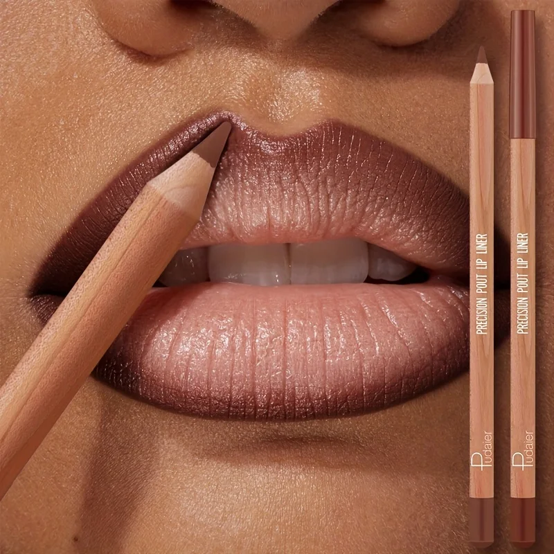Delineador labial fosco à prova d'água, lápis labial de alto pigmento de longa duração, contorno labial preciso e suave para mulheres