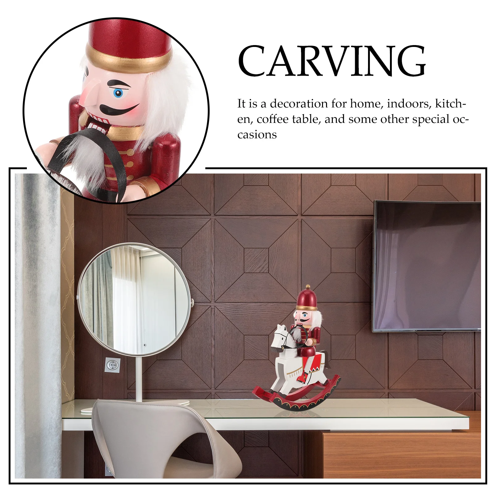 

Wooden Nutcracker Soldier Christmas Decor Handicraft Exquisite Wooden Craft Home Kitchen Coffee Table Decoration