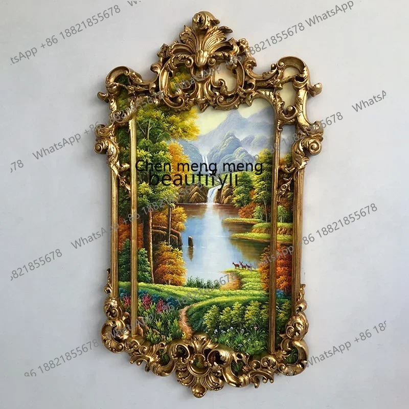 D178   French retro decorative oil painting European villa living room entrance painting hand-painted oil painting, engraving