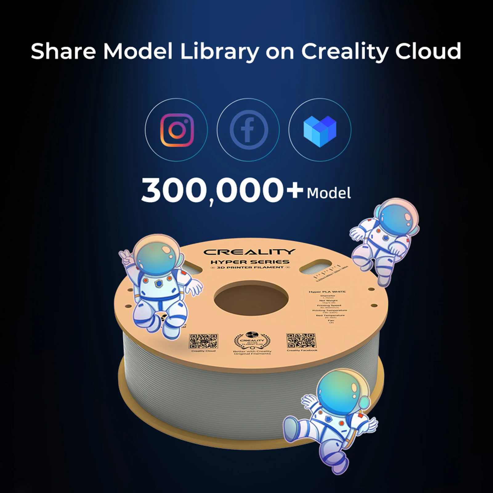 خيوط Creality Hyper PLA 1.75 مم عالية السوائل عالية السرعة مادة طباعة ثلاثية الأبعاد بكرة بثق ثابتة الأبعاد 1 كجم