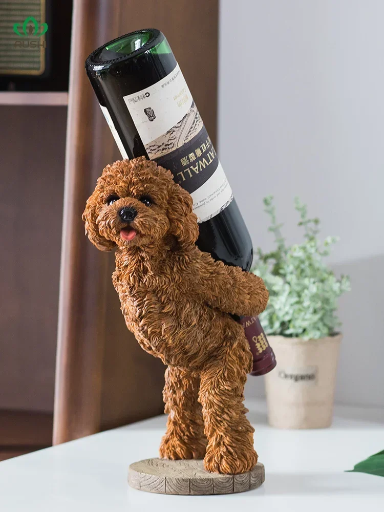 

Nordic Home Decoration Statue Teddy Statue Wine Rack Living Room Decoration Statue Home Storage Organization Ornaments Figurine