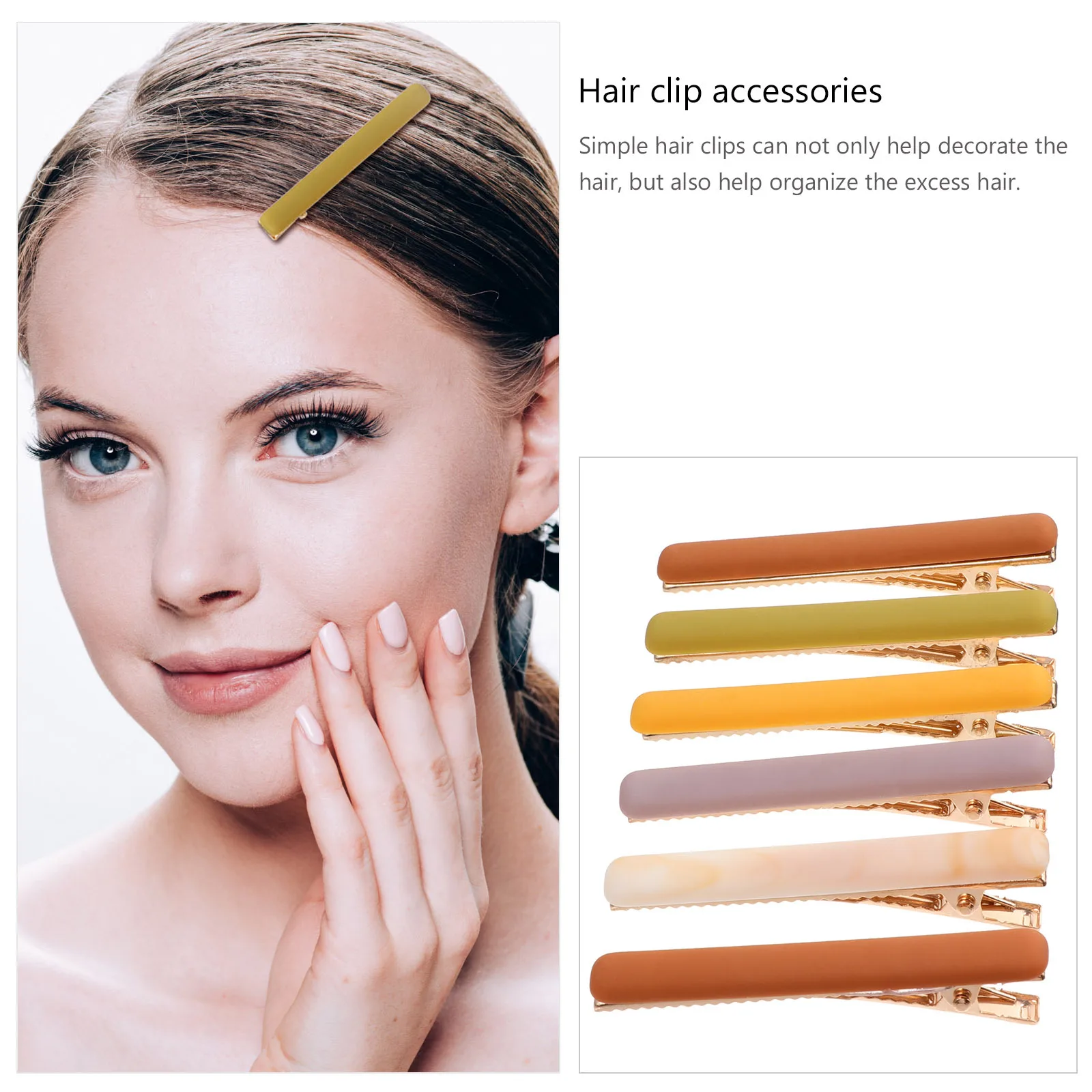 

6Pcs Duckbill Clip Hair Clips for Bangs Simple Alloy Hairpin Fresh Decorative Side Clip Hair Accessories Fashion Organizing
