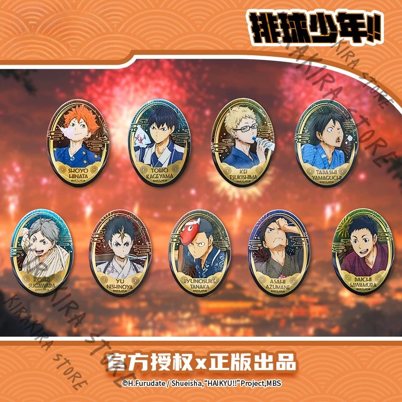 

Haikyuu!! Genuine Tinplate Badge Colorful Kei Tsukishima Anime Laser Emblem Cosplay Brooch Medal Ornaments Otaku Gift