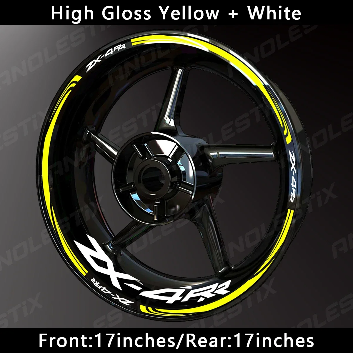 AnoleStix Reflective Motorcycle Wheel Sticker Hub Decal Rim Stripe Tape For Kawasaki Ninja ZX-4RR ZX4RR