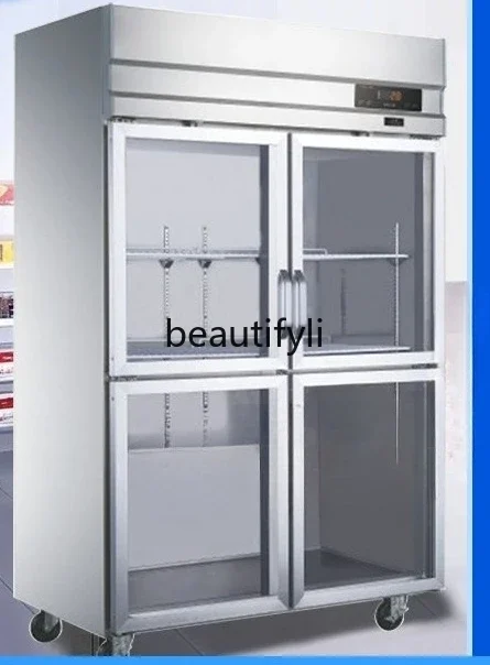 AB02 Four-Door Direct Cooling Large Capacity Display Freezer Refrigerated Vertical Commercial Refrigerator