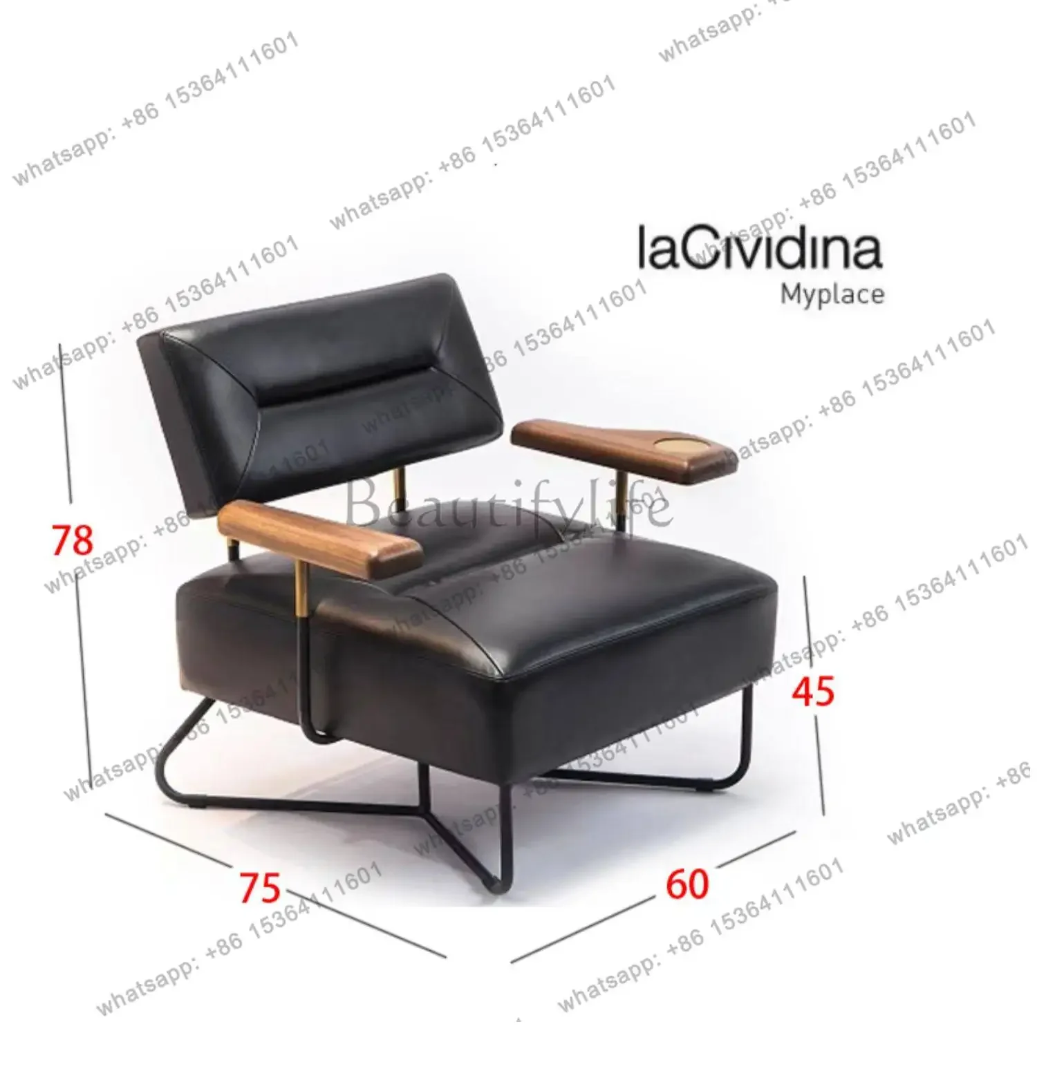 XX  Hotel Sofa Living Room Single Chair, Thousand Bird Grid Single High Back Study Leisure Recliner