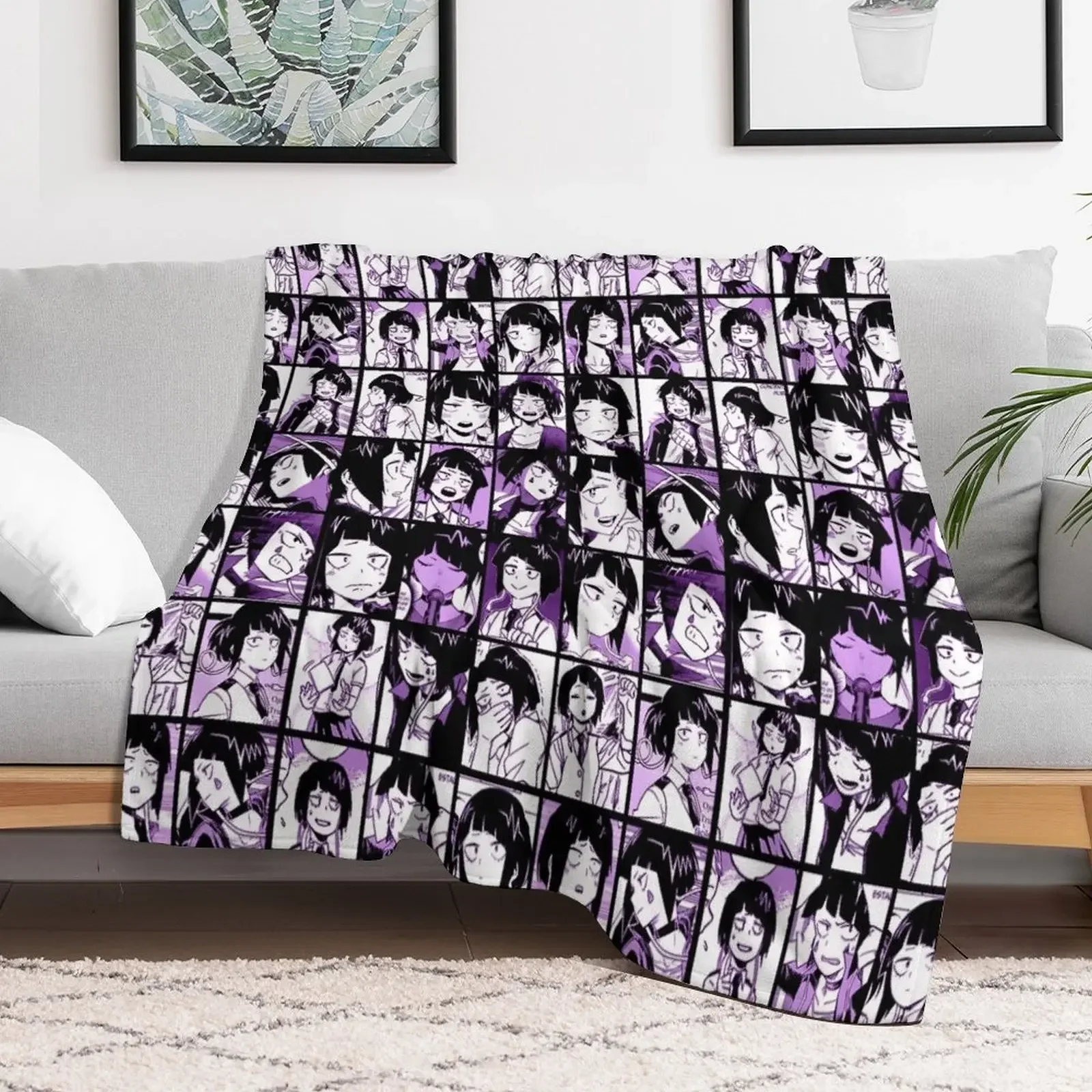 Jirou Kyouka Collage Throw Blanket Soft Beds Plaid on the sofa Blankets