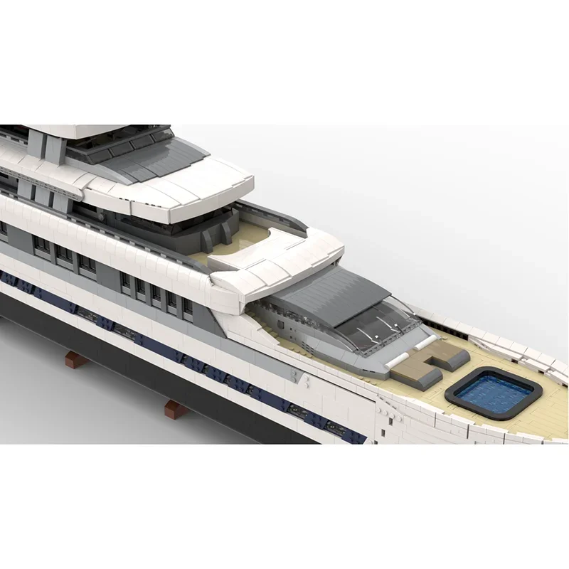 

Ship Boat Model Moc Building Blocks Large Luxury Yacht - WHITE Version Model Technology Bricks DIY Toy Gifts Assembly Holiday
