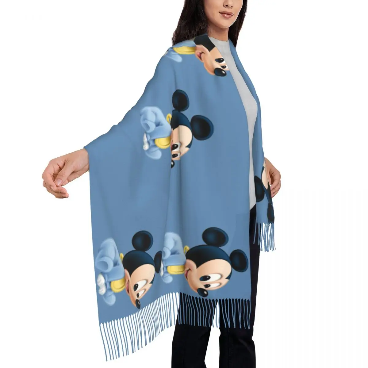 Mickey Mouse Cartoon Echarpe Girls Integrated Warmth Preservation Outwear Baby Cute Comfortable Neck Shawl In Autumn WinterGifts