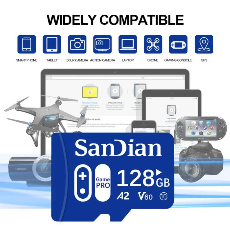 Sandian карта памяти Micro SD, класс 10, 512 ГБ, 128 ГБ, 1 ТБ