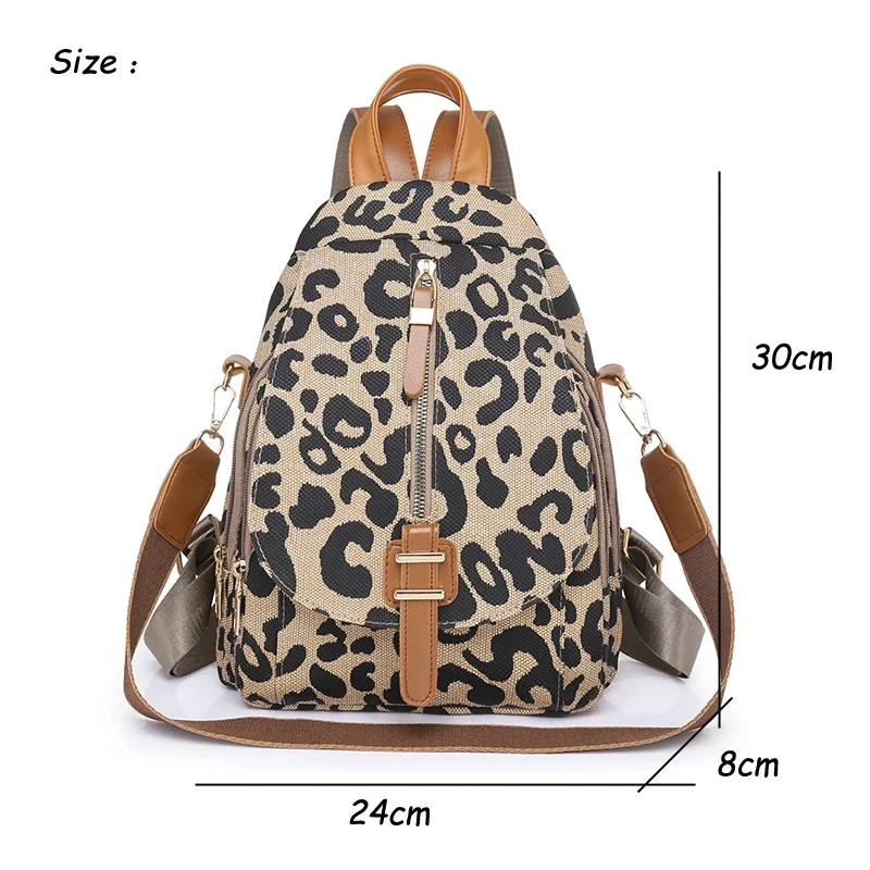 Zaino da viaggio leopardato da donna 2023 zaini in pelle da donna borse a tracolla moda zaino femminile borse da scuola Mochilas per ragazze