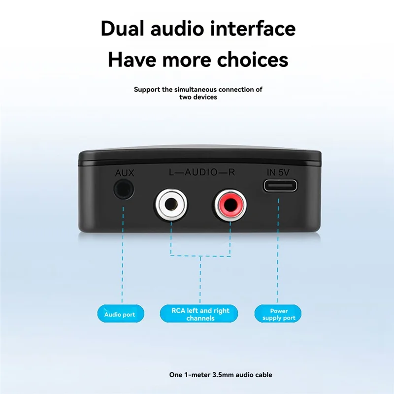 N01R-For Bluetooth 5.4 Receiver Audio Conversion Adapter Type-C AUX 3.5Mm For Modified Audio Amplifier