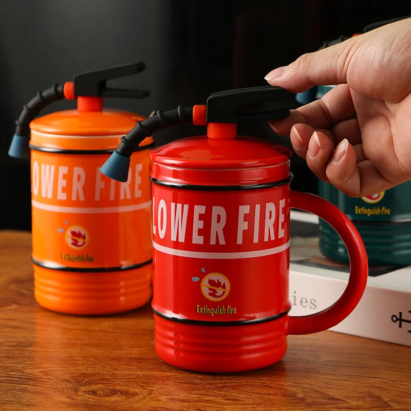 

New 480ml CeramicFire Extinguisher Mug Office Living Room Outdoor Personality Tea Cup Male Female Student Couple Ceramic Cup