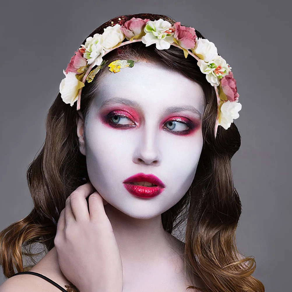 

2Pcs Flower Crown Headbands Artificial Rose Floral Hairbands for Weddings Parties Festival Bridal Hair Accessories Fairy Hair