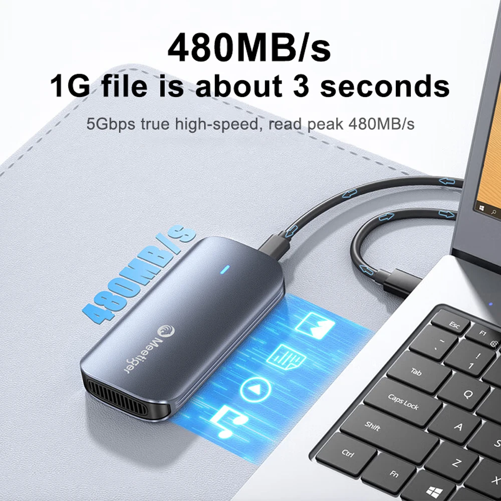 Meetiger Aluminum Alloy Mini mSATA SSD Case To Type-C SSD Enclosure Adapter External Adapter 5Gbps for mSATA SSD for PC Case