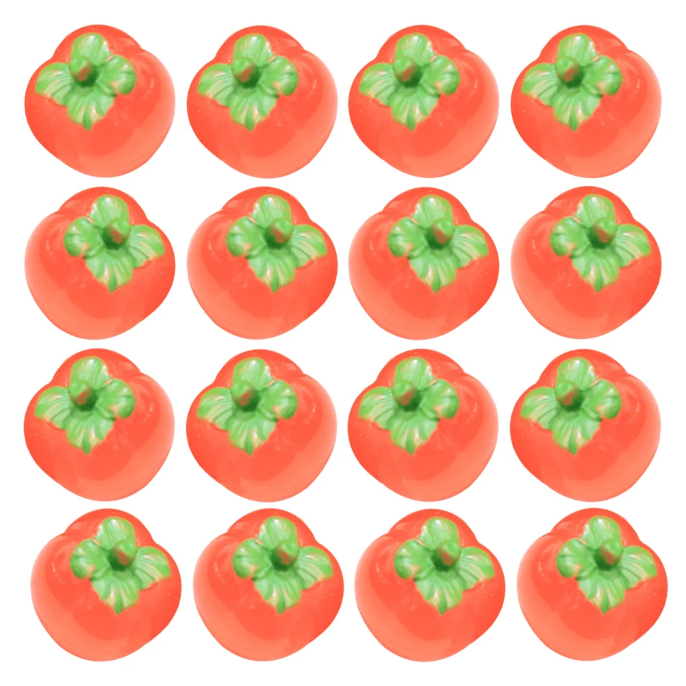 20 ชิ้นผลไม้ Luminous Persimmon เครื่องประดับปลอมสําหรับเครื่องประดับตกแต่งประดิษฐ์สีส้มตกแต่งเท็จ