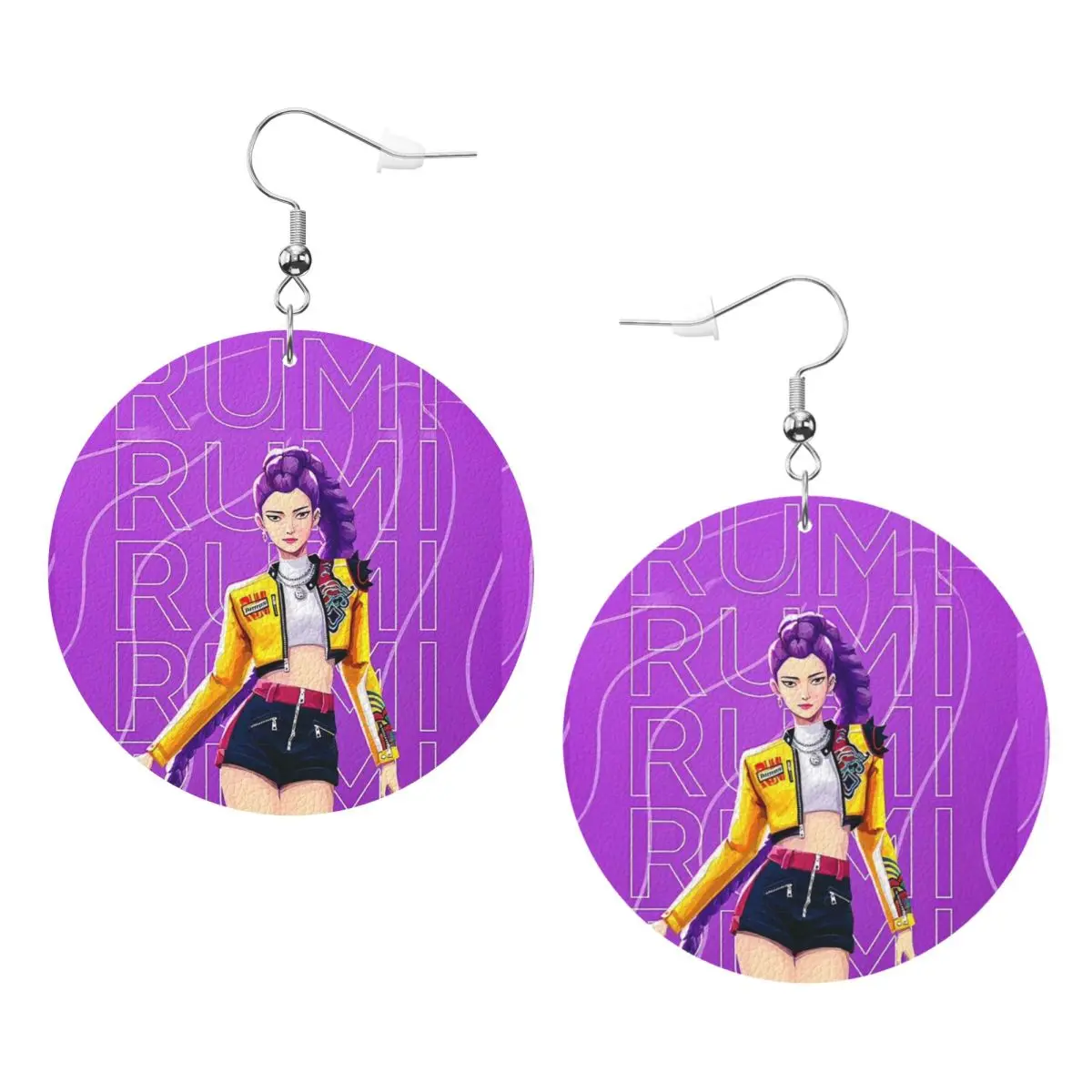 

Пользовательские K-KPop D-Demon H-Hunters плакат ПВХ кожаные серьги висячие серьги ювелирные изделия для женщин аниме мультфильм для жены подарок матери