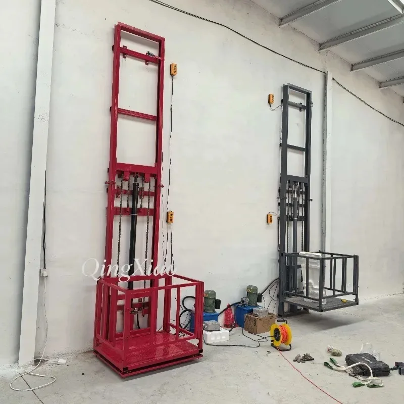 Sturdy Stable Guide Rail Electric Cargo Lifting Platform Simple Elevator For Factory Warehouse Household Daily Freight Transport