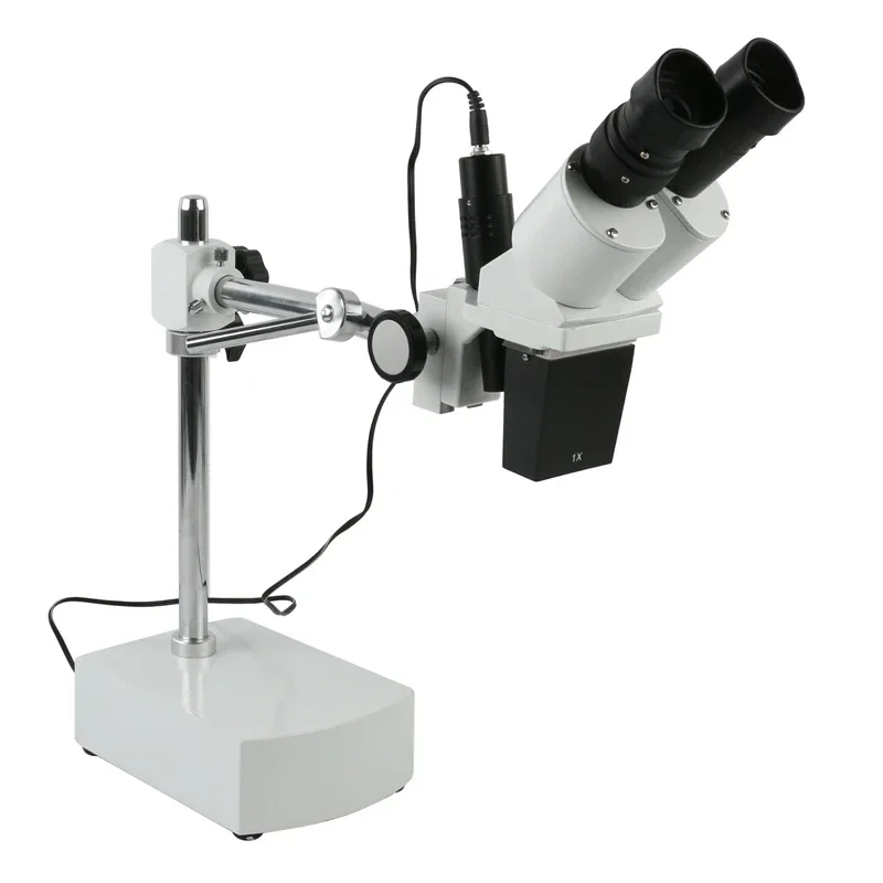 10X/20X 20X/40X Stereo Binocular Microscope 230mm Working Distance + Boom Arm For PCB Soldering Phone Repair Lab Anatomy