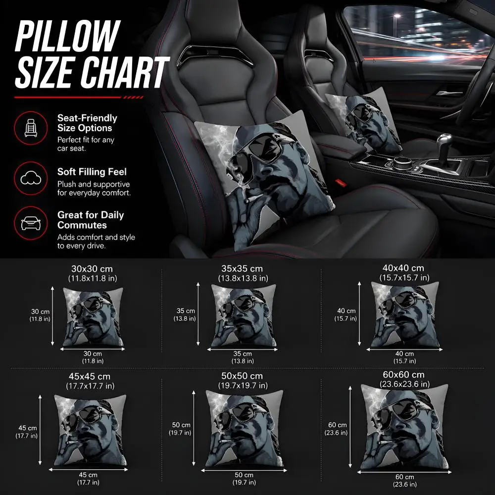 Saint J-Jesus S-Snoop Dogg  Soft Plush  Double Print and Invisible Zipper for Sofa Home Car Use Cushion Cover