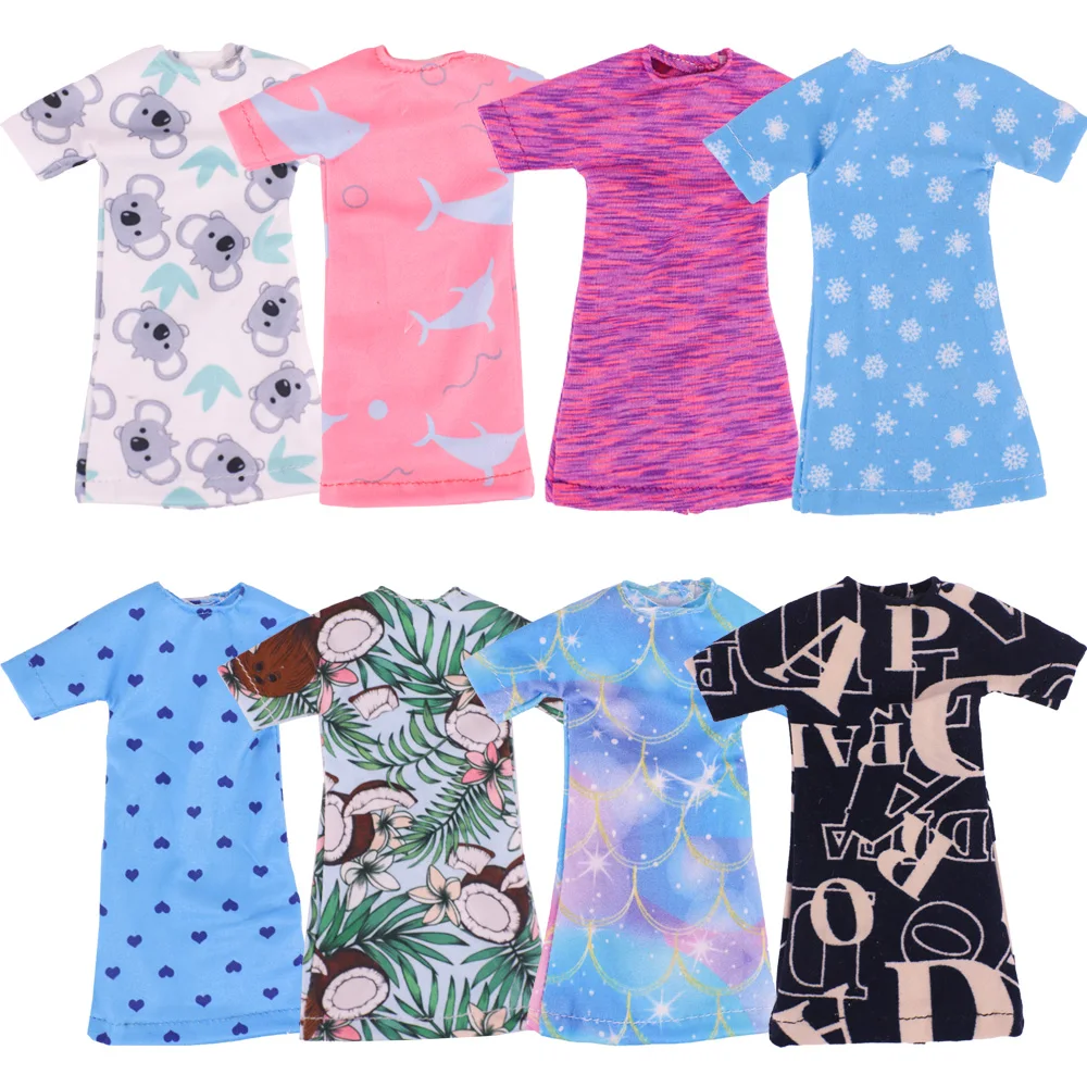 Suitable For 30Cm Doll Clothes, Sleeping Skirts, Cute Long Casual Home Sleepwear Dresses, Children's Gifts, Girls' Gifts