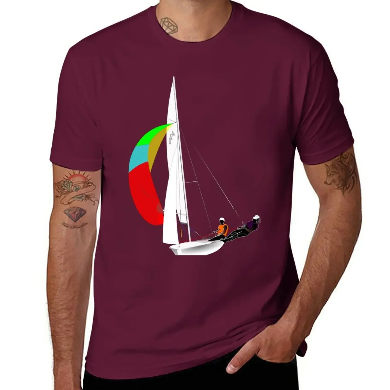 kawaii clothes aesthetic clothes Short sleeve tee mens graphic t-shirts pack 420 - Sailing Dinghy - 02 T-Shirt  men clothing