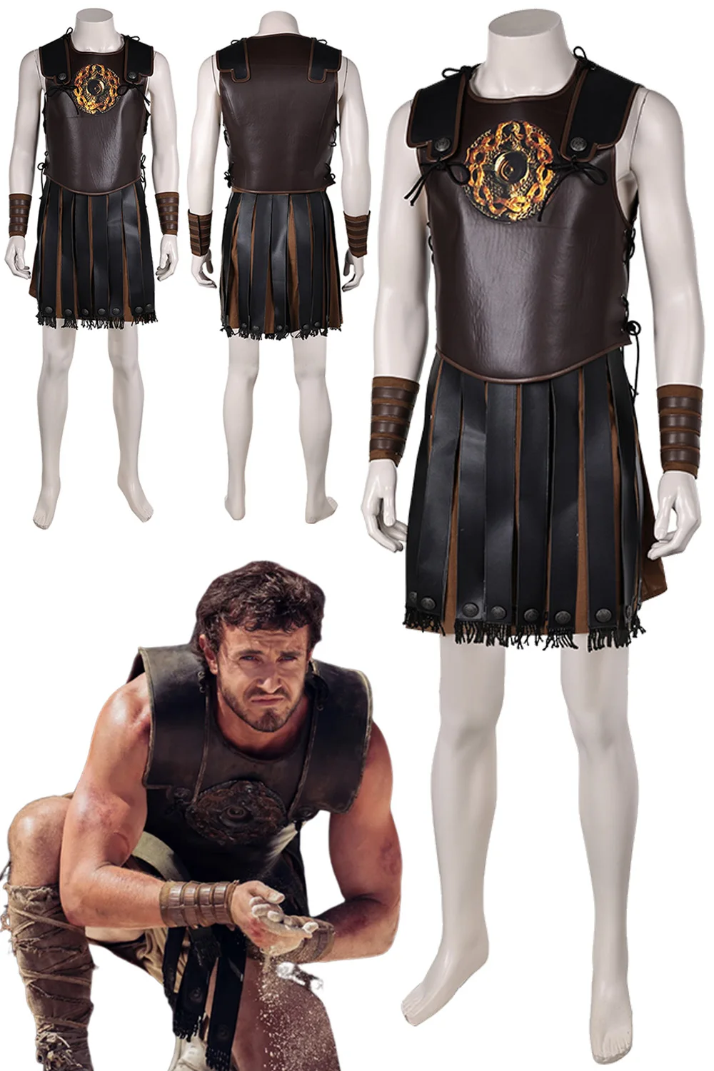 Movie Gladiator Marcus Acacius Cosplay Battle Clothing Armor Fantasia Outfits Hallowmas Party Uniform Carnival Role Play Suits